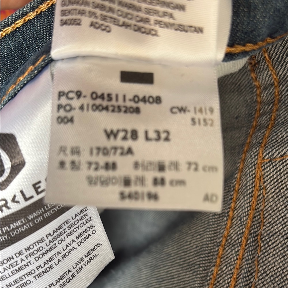 Levi’s Blue Straight-Leg Jeans with Regular Fit size Unisex 28x32 - Picture 8 of 11